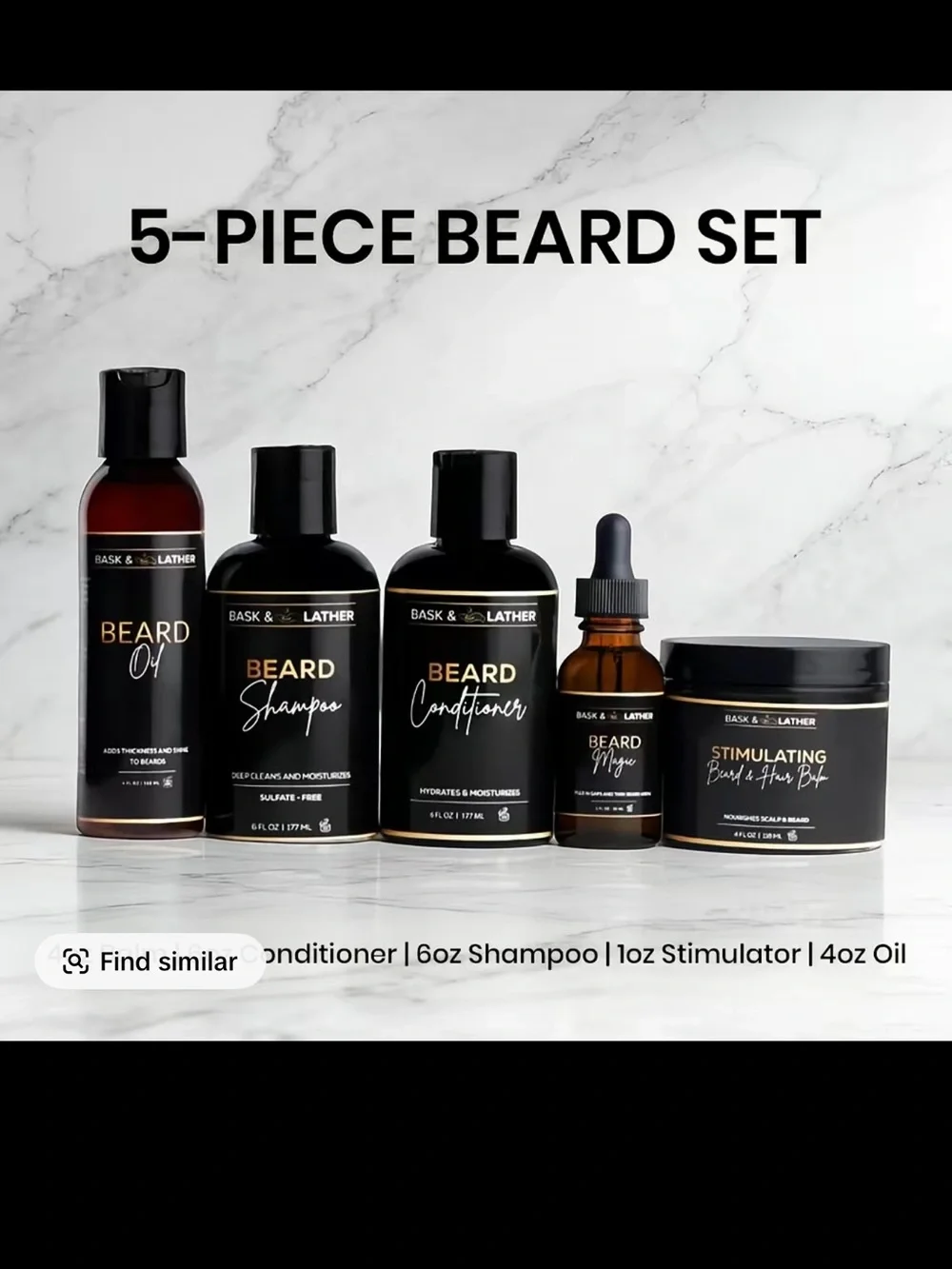 5-Piece Beard Grooming Set – Black